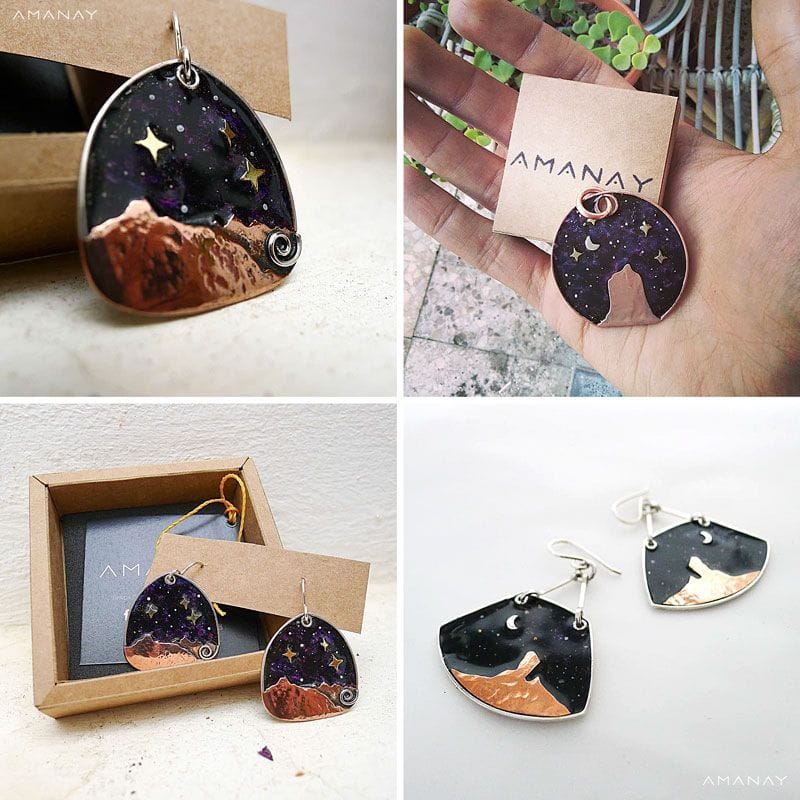 Mosaico pendientes Amanay anocheceres