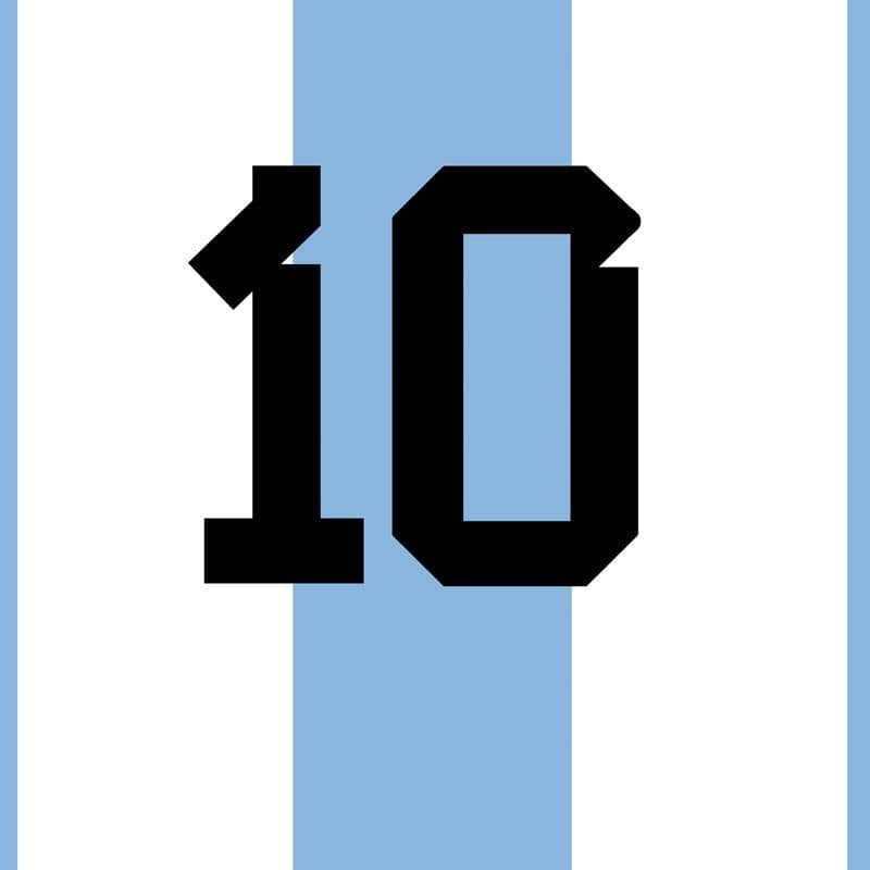 número 10 de la camiseta oficial de fútbol de la selección argentina