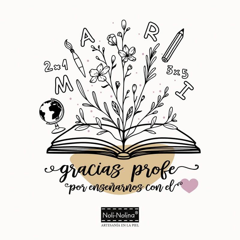 Dibujo de camiseta MARI gracias profe por enseñarnos con el corazón