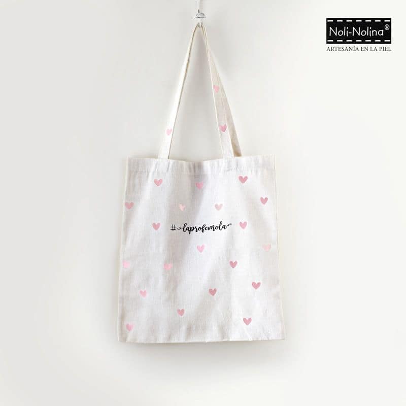 Bolsa de tela con el texto #LaProfeMola