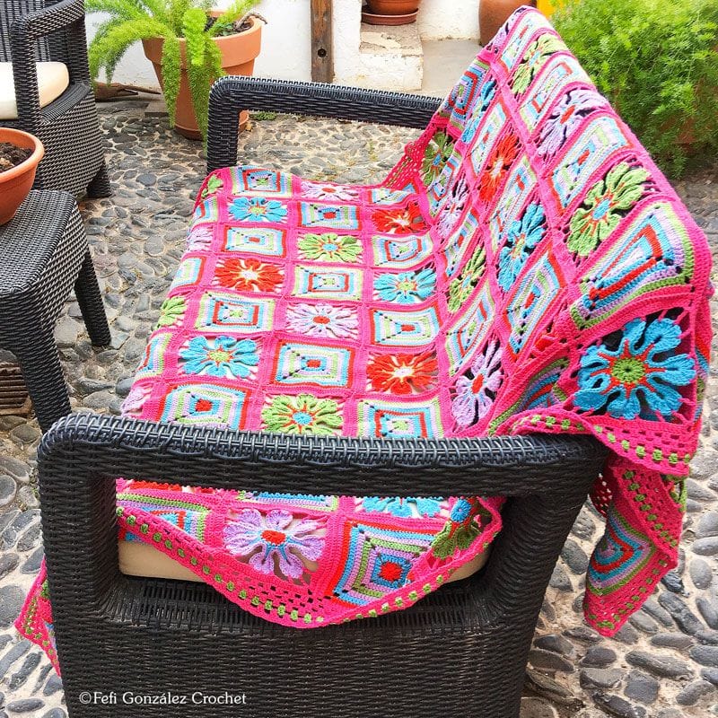 colcha a cuadros fefi gonzalez crochet