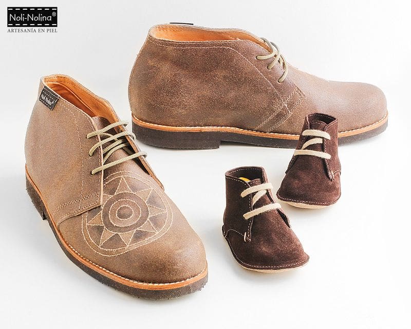 Botas de piel para bebé y adulto