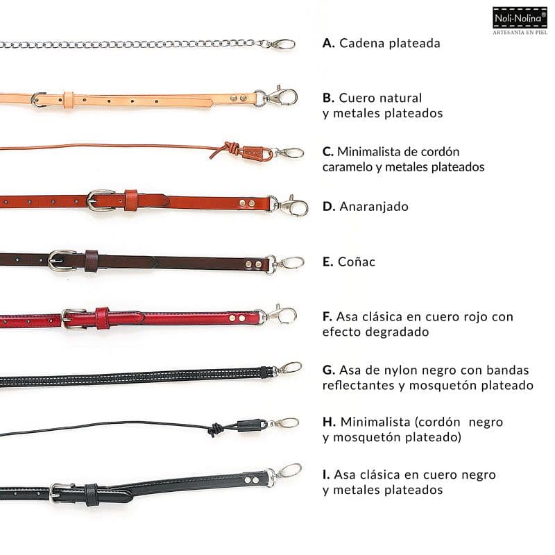 Correas variadas de cuero para escoger y combinar con las fundas para móviles