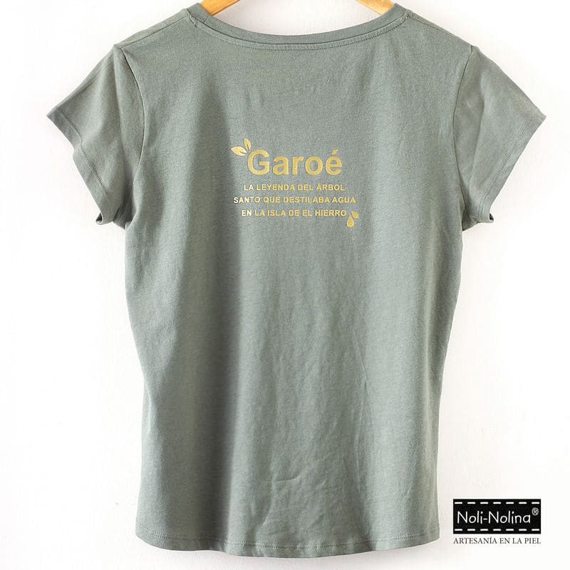 camiseta con texto en la espalda Garoé