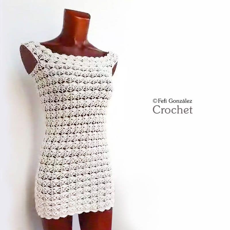 Vestido ajustado realizado por Fefi González Crochet